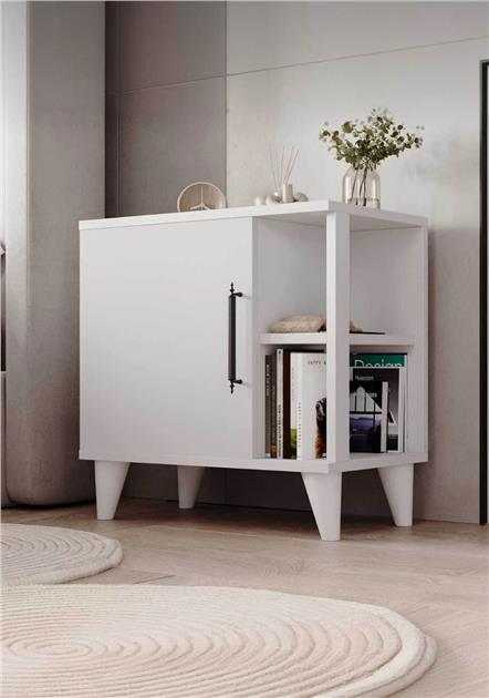 Erguliya 4 Raflı Kapaklı Modern Komodin