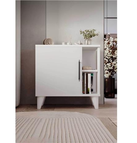 Erguliya 4 Raflı Kapaklı Modern Komodin