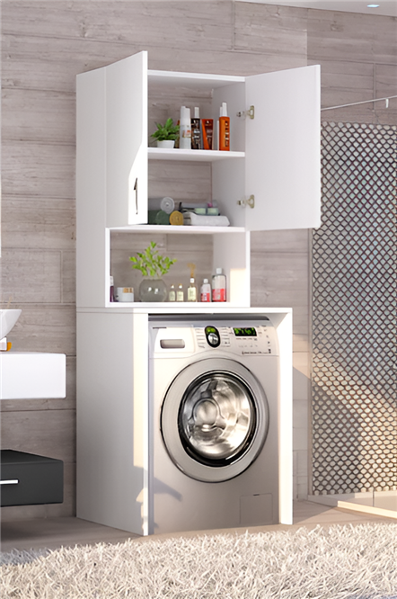 Erguliya Üst Dolaplı Çok Amaçlı Çamaşır Makinesi Dolabı