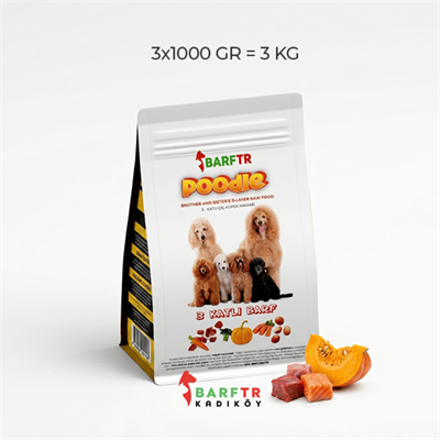 3 Katlı Barf Köpek Maması 3 Kg 1000 gr Tekli Ambalajlarda