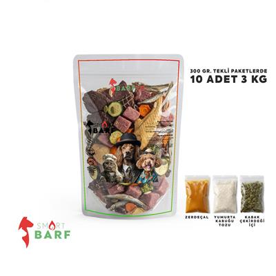 Smart Barf Köpek Maması 300 gram Tekli Ambalajlarda 10 Adet 3 Kg