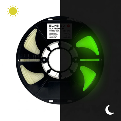 Elas PLA Premium Yeşil Glow Filament 1.75 mm 1kg