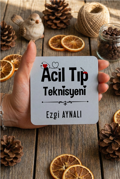 Acil Tıp Teknisyeni Kişiye Özel Bardak Altlığı