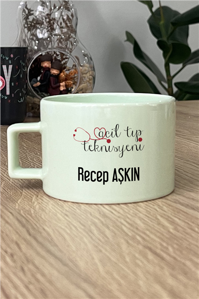 Acil Tıp Teknisyeni Kişiye Özel Lüks Pastel Fincan