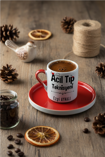 Acil Tıp Teknisyeni Kişiye Özel Türk Kahvesi Fincanı