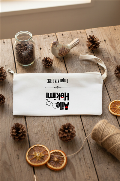 Aile Hekimi Hediye Kutusu - Anı Defteri, Fotoğraf 10 Adet, Bez Kalemlik, Baston Şeker, Onefis Sade Çikolata Parçalı Cookie 4 adet