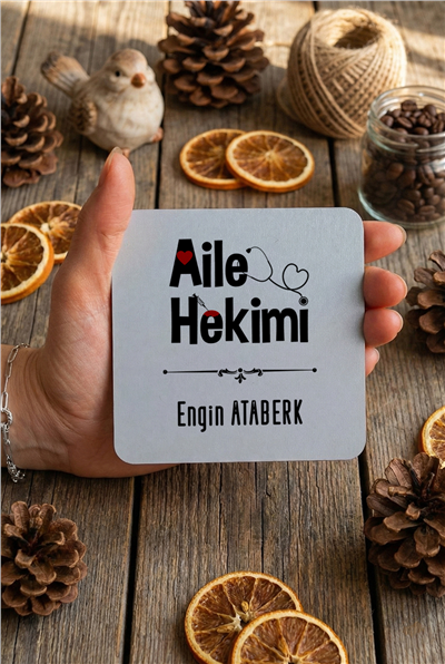Aile Hekimi Kişiye Özel Bardak Altlığı