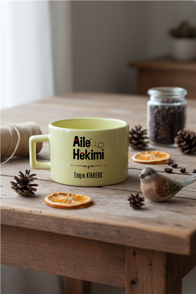 Aile Hekimi Kişiye Özel Lüks Pastel Fincan
