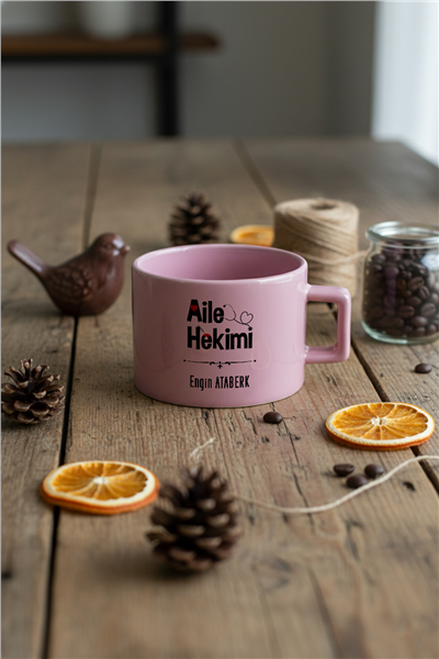 Aile Hekimi Kişiye Özel Lüks Pastel Fincan