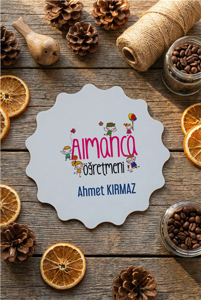 Almanca Öğretmeni Kişiye Özel Bardak Altlığı
