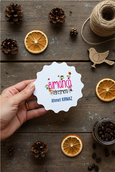 Almanca Öğretmeni Kişiye Özel Bardak Altlığı