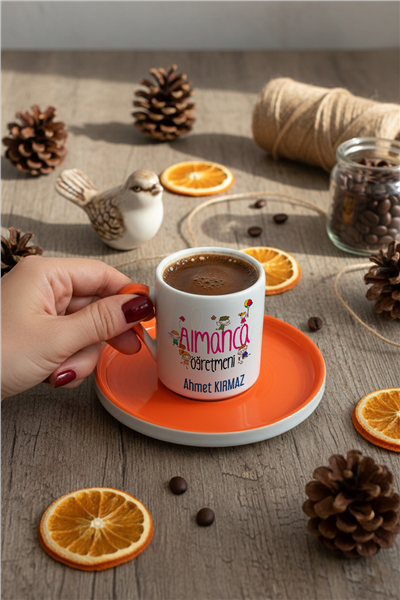 Almanca Öğretmeni Kişiye Özel Türk Kahvesi Fincanı
