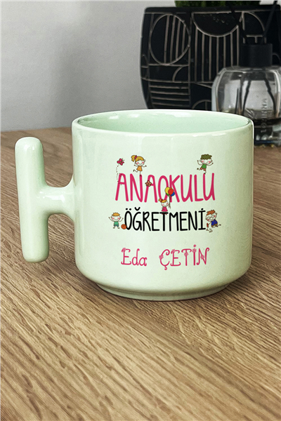 Anaokulu Öğretmeni Hediye Kutusu - Kişiye Özel T Pastel Kupa, Peluş Avokado, Fotoğraf 1 Adet