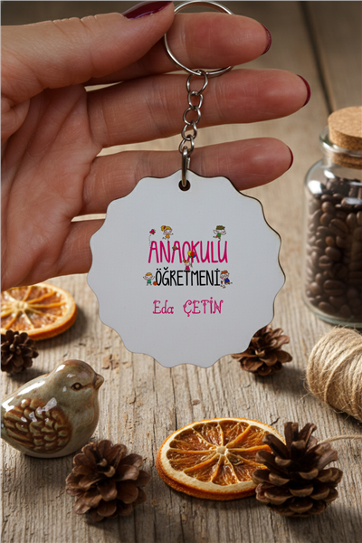 Anaokulu Öğretmeni Kişiye Özel Anahtarlık