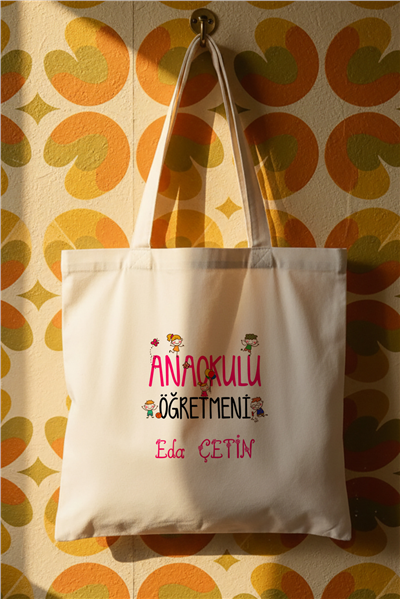 Anaokulu Öğretmeni Kişiye Özel Bez Çanta