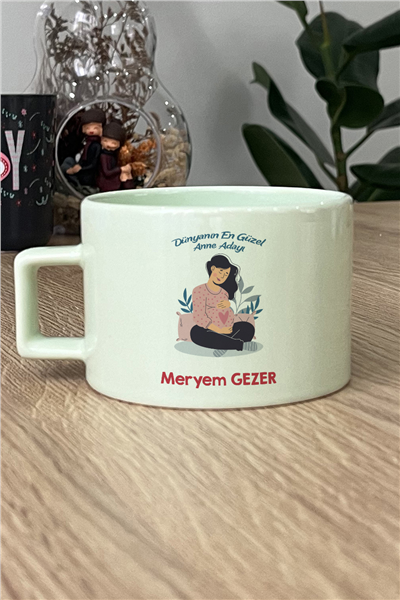 Anne Adayı Kişiye Özel Lüks Pastel Fincan