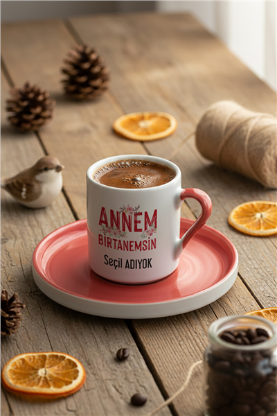 Annem Birtanemsin Kişiye Özel Türk Kahvesi Fincanı