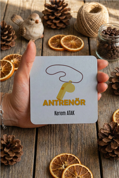 Antrenör Kişiye Özel Bardak Altlığı