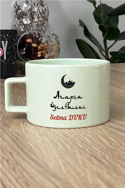 Arapça Öğretmeni Kişiye Özel Lüks Pastel Fincan