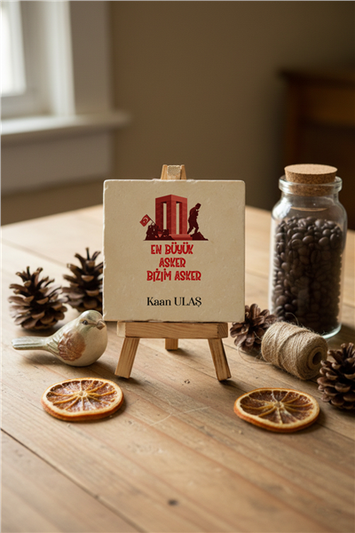 Asker Kişiye Özel Dekoratif Taş İsimlik