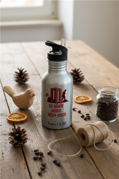 Asker Kişiye Özel Pipetli Matara