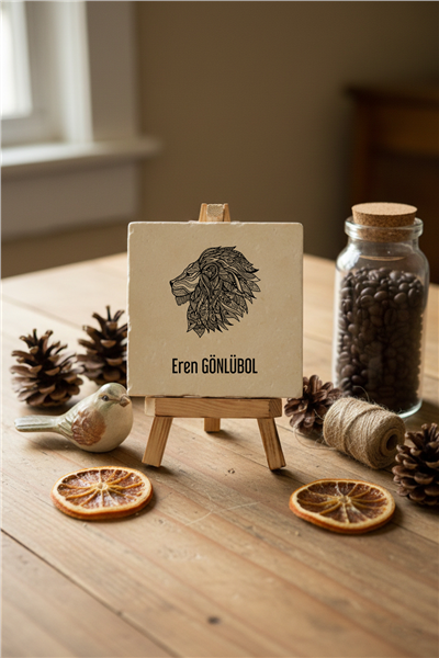 Aslan Kişiye Özel Dekoratif Taş İsimlik