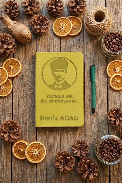 Atatürk Silüeti Kişiye Özel Defter ve Kalem