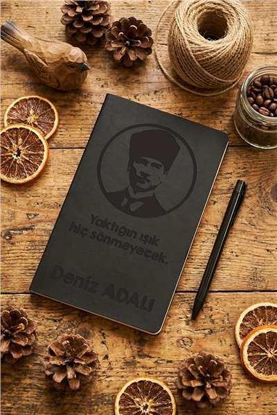 Atatürk Silüeti Kişiye Özel Defter ve Kalem