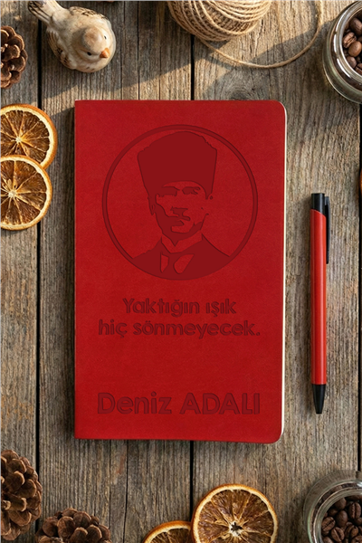 Atatürk Silüeti Kişiye Özel Defter ve Kalem