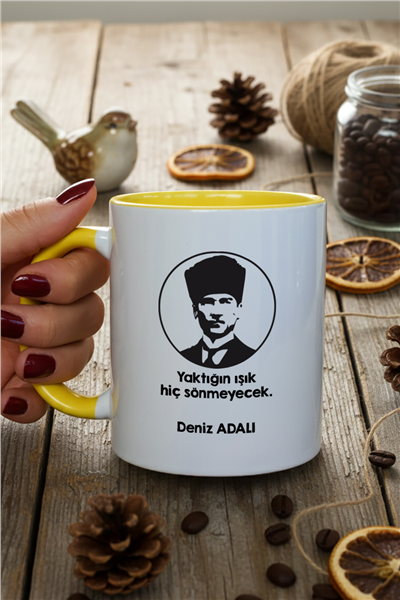 Atatürk Silüeti Kişiye Özel Kupa Bardak Standart