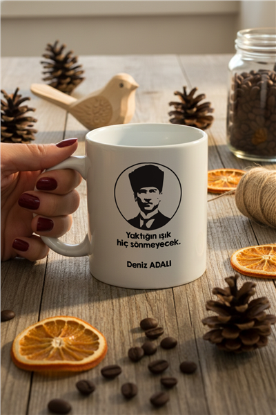 Atatürk Silüeti Kişiye Özel Kupa Bardak Standart