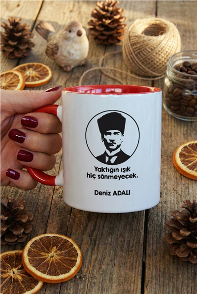 Atatürk Silüeti Kişiye Özel Kupa Bardak Standart