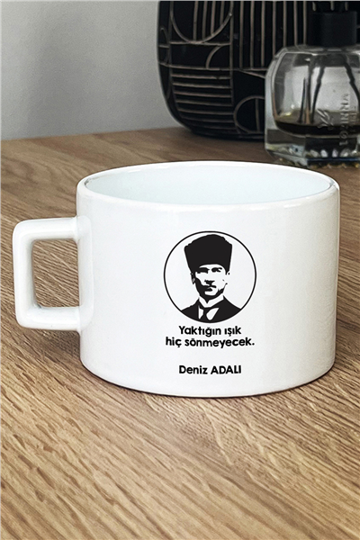 Atatürk Silüeti Kişiye Özel Lüks Fincan