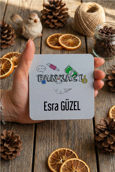 Bankacı Kişiye Özel Bardak Altlığı
