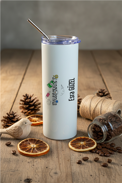 Bankacı Kişiye Özel Pipetli Çelik Termos