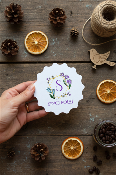 Baş Harf ve İsim Kişiye Özel Bardak Altlığı