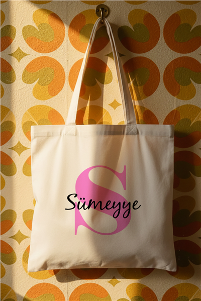 Baş Harf ve İsim Kişiye Özel Bez Çanta