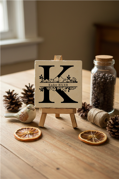 Baş Harf ve İsim Kişiye Özel Dekoratif Taş İsimlik