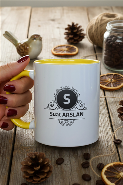 Baş Harf ve İsim Kişiye Özel Kupa Bardak Standart