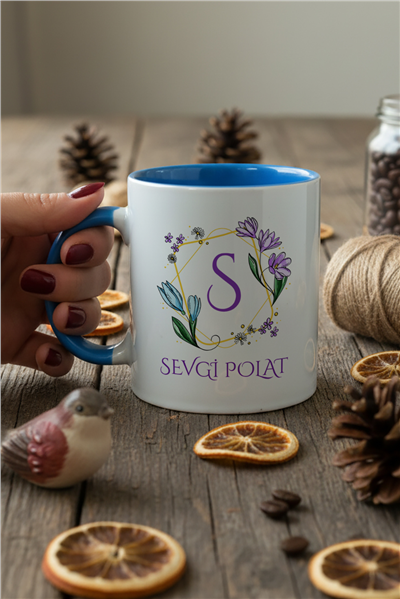 Baş Harf ve İsim Kişiye Özel Kupa Bardak Standart