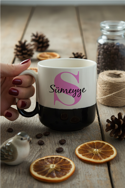 Baş Harf ve İsim Kişiye Özel Kupa Bardak Pro