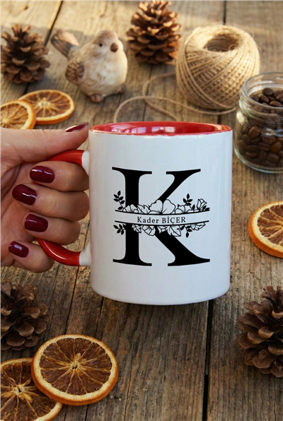 Baş Harf ve İsim Kişiye Özel Kupa Bardak Standart