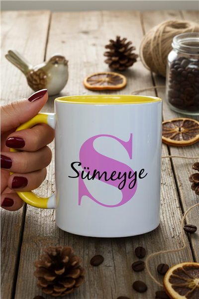 Baş Harf ve İsim Kişiye Özel Kupa Bardak Standart