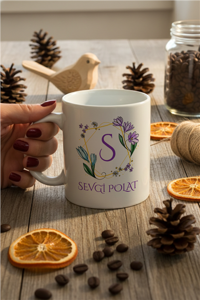 Baş Harf ve İsim Kişiye Özel Kupa Bardak Standart