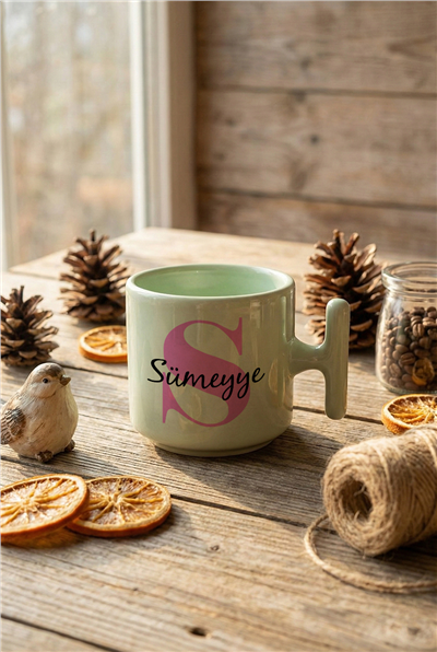 Baş Harf ve İsim Kişiye Özel T Pastel Kupa