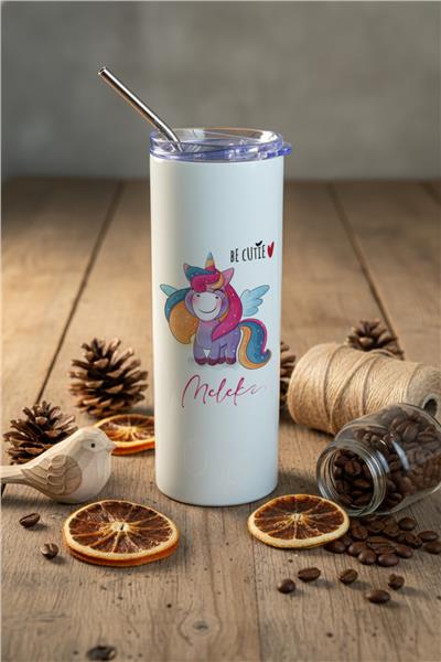 Be Cutie Unicorn  Kişiye Özel Pipetli Çelik Termos