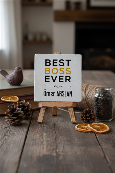 Best Boss Ever Kişiye Özel Dekoratif Taş İsimlik