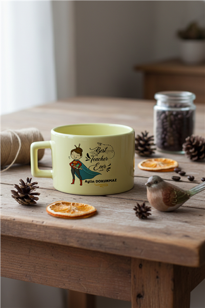 Best Teacher Ever Kişiye Özel Lüks Pastel Fincan