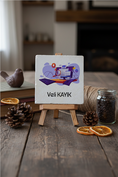 Bilgisayar Mühendisi Kişiye Özel Dekoratif Taş İsimlik