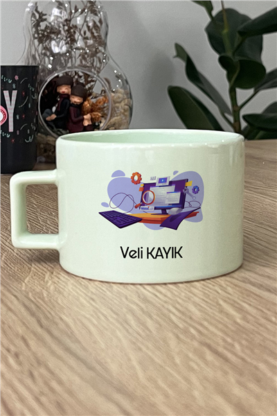 Bilgisayar Mühendisi Kişiye Özel Lüks Pastel Fincan